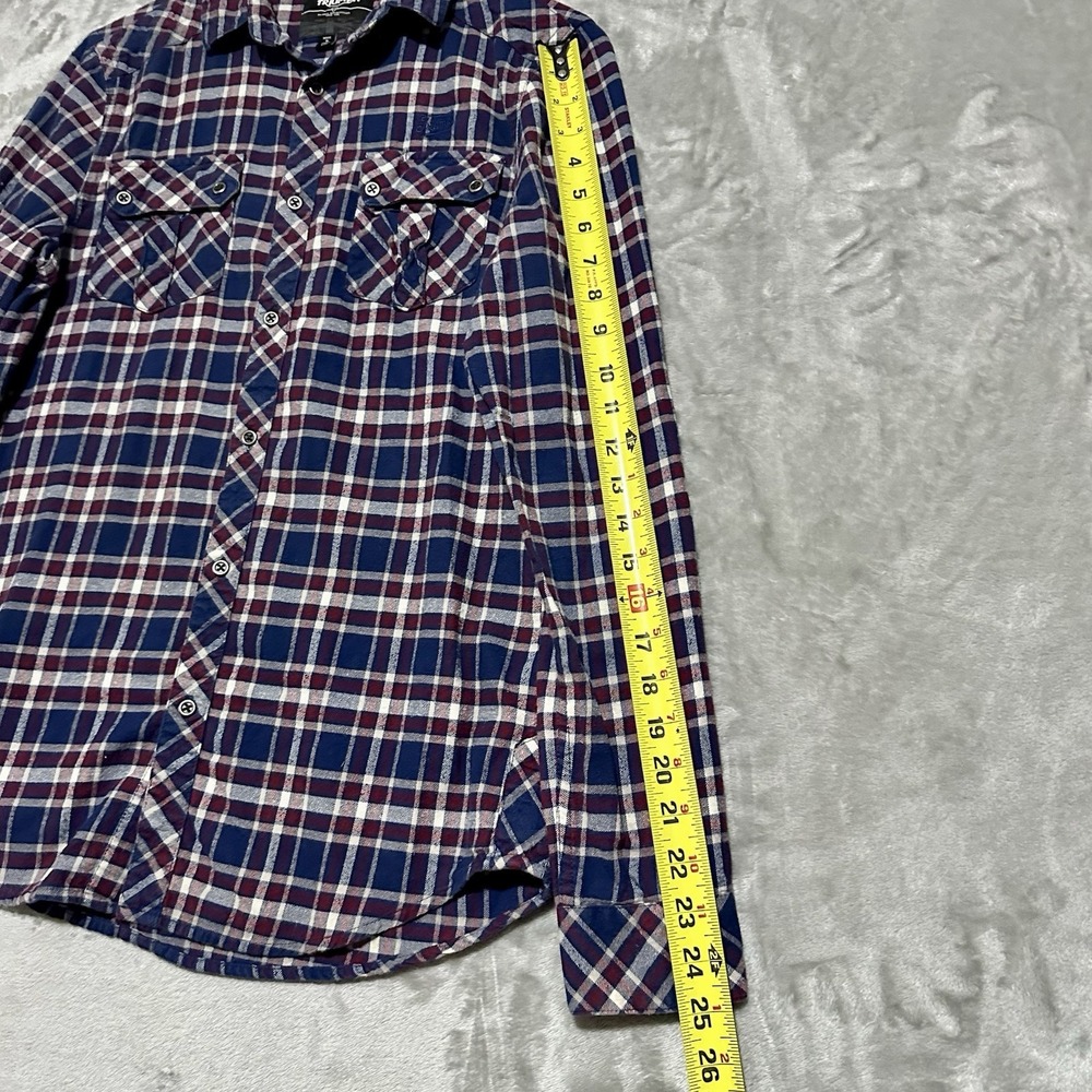 Triumph Motorcycles Womens Flannel Shirt Sz S Blue Plaid Button Up Biker Cotton - Picture 7 of 9